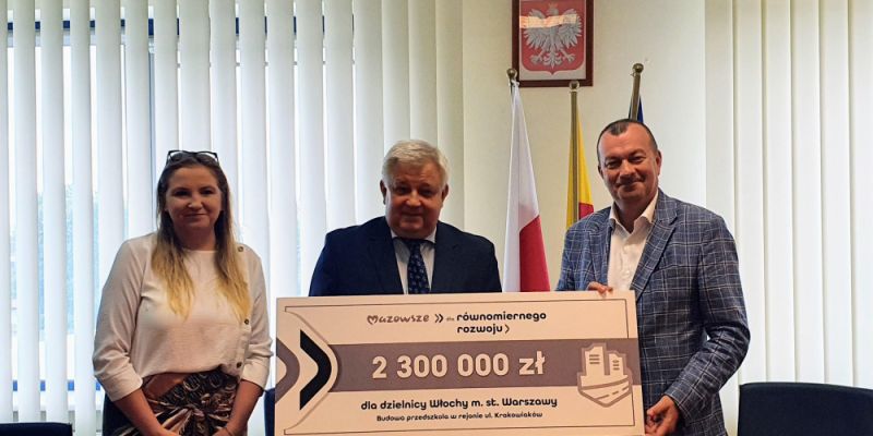 Dodatkowe 2,3 mln zł wsparcia z województwa mazowieckiego na przedszkole we Włochach