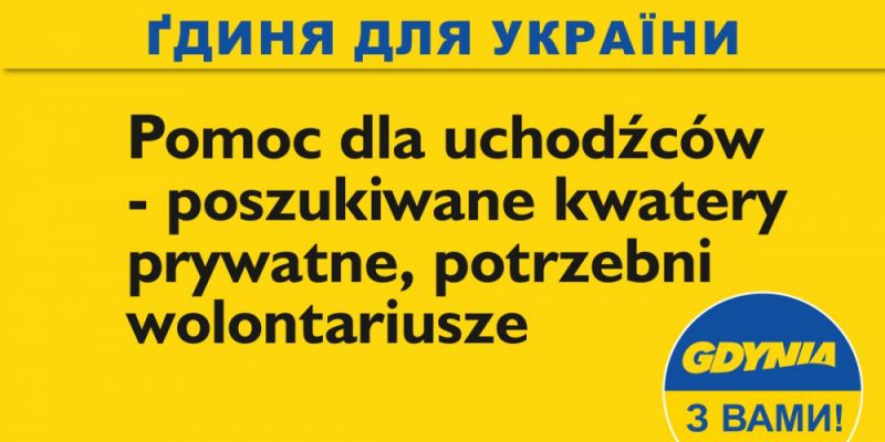 Pomoc dla uchodźców w Gdyni. Potrzeba mieszkań i wolontariuszy