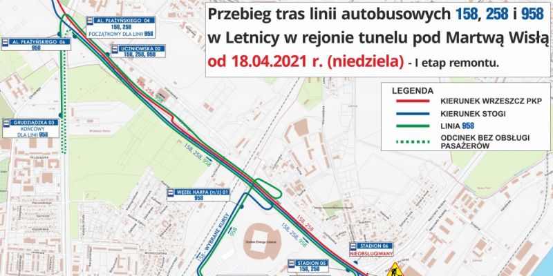 Zmiany tras autobusów w Gdańsku