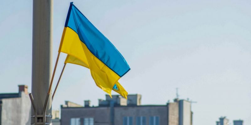 Flagi Ukrainy na ulicach Gdyni