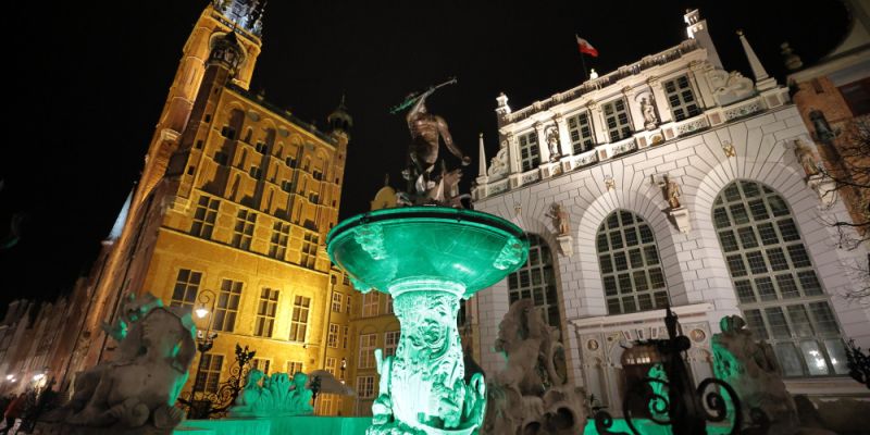 Zielone iluminacje w Gdańsku dla Straży Granicznej. Miasto uczci 35-lecie formacji