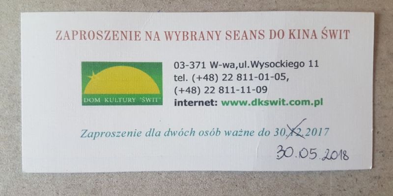 Konkurs! Wygraj podwójne zaproszenie do Kina Świt!