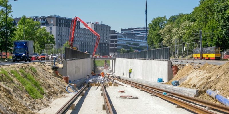 Przebudowa szyn na ulicy Wolskiej