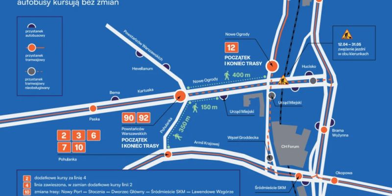 Komunikacyjna rewolucja w Gdańsku. Tramwaje zmieniają trasy, część linii zawieszona