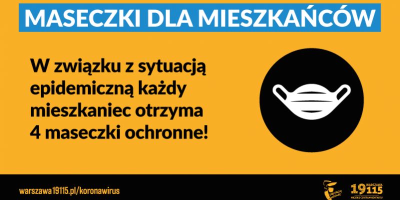 Stolica rozdaje maseczki ochronne mieszkańcom