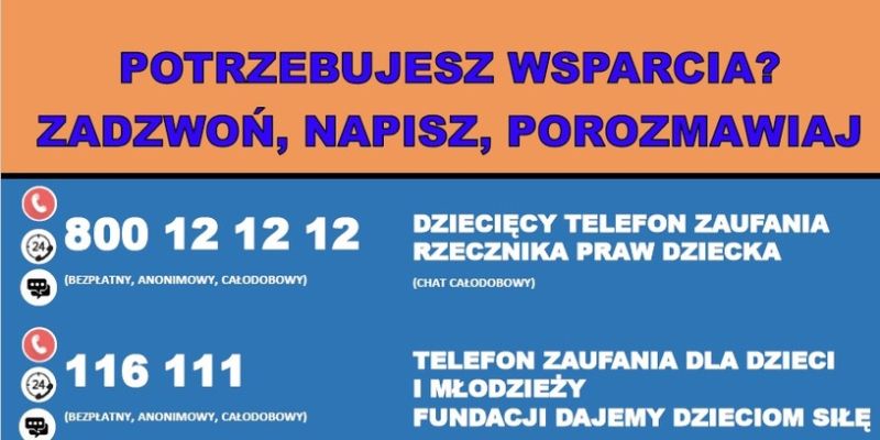 Numery Zaufania dla Dzieci i Młodzieży