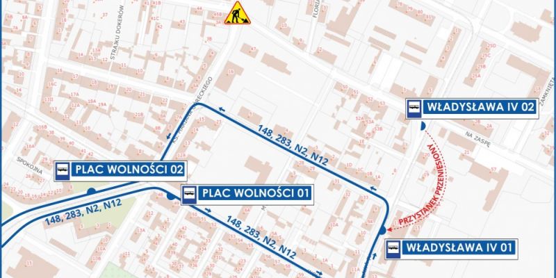 Linie 148, 283, N2, N12: remontowa zmiana trasy w Nowym Porcie