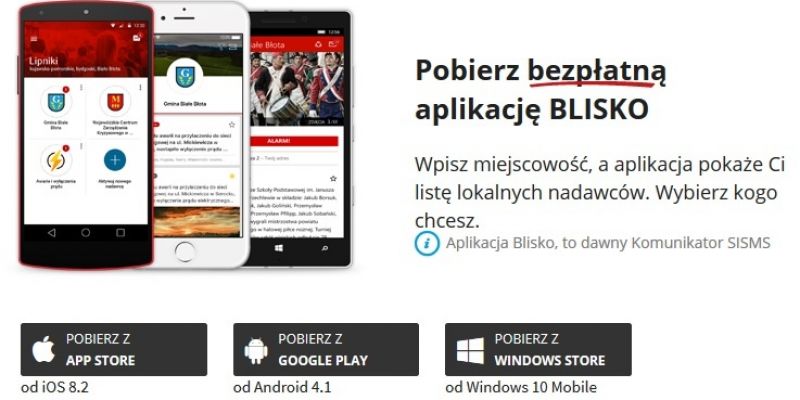 Bezpłatna aplikacja „Blisko” SISMS powiadomi o nadchodzącym niebezpieczeństwie