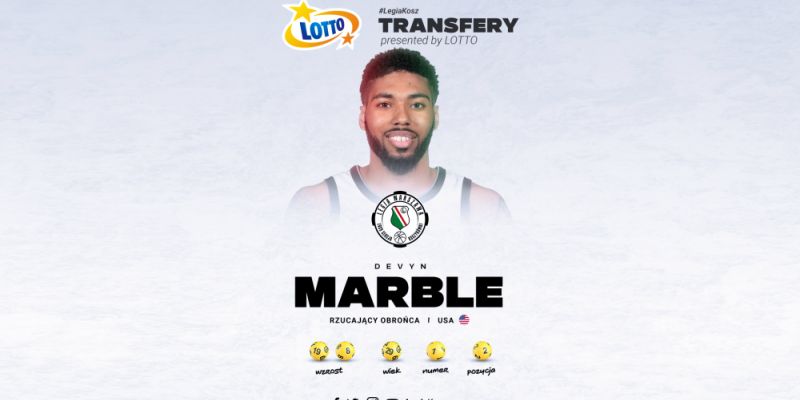 Devyn Marble nowym koszykarzem Legii Warszawa