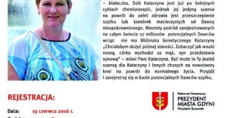 Kasia z Gdyni potrzebuje Twojego szpiku!