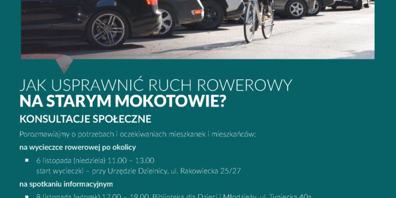 Jak usprawnić ruch rowerowy na Starym Mokotowie? Konsultacje społeczne.
