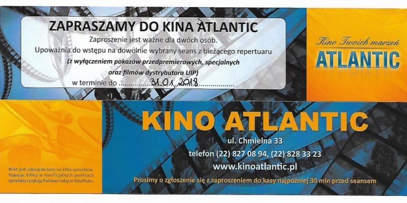 KONKURS! Wygraj zaproszenie do kina Atlantic na dowolny seans!